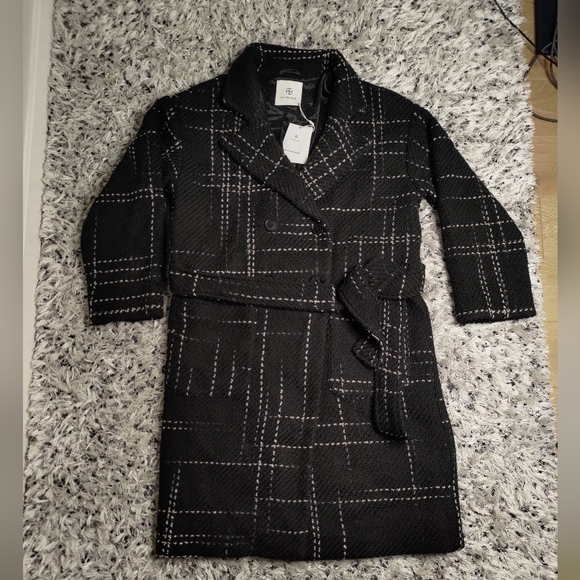 NWT Anine Bing - Norma Coat in Black Plaid - Picture 2 of 12